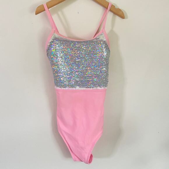 More Than Magic Pink Sequins One Piece Swim Suit - Picture 3 of 7